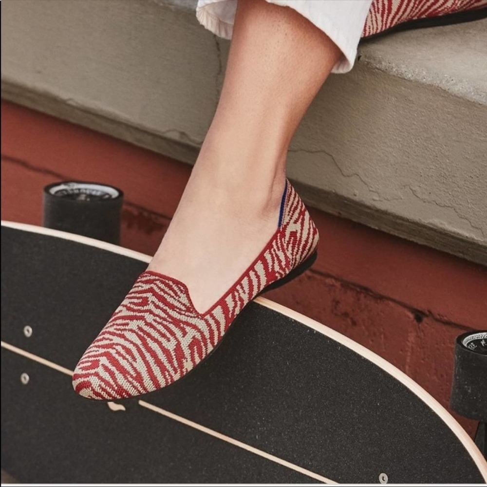 Rothy's Red Zebra Loafers